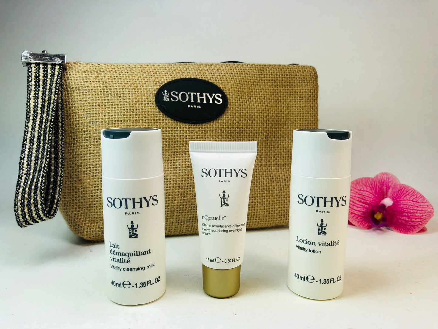 Sothys Noctuelle Kit 3 products: vitality milk, vitality lotion, noctuelle detox overnight cream Brand New