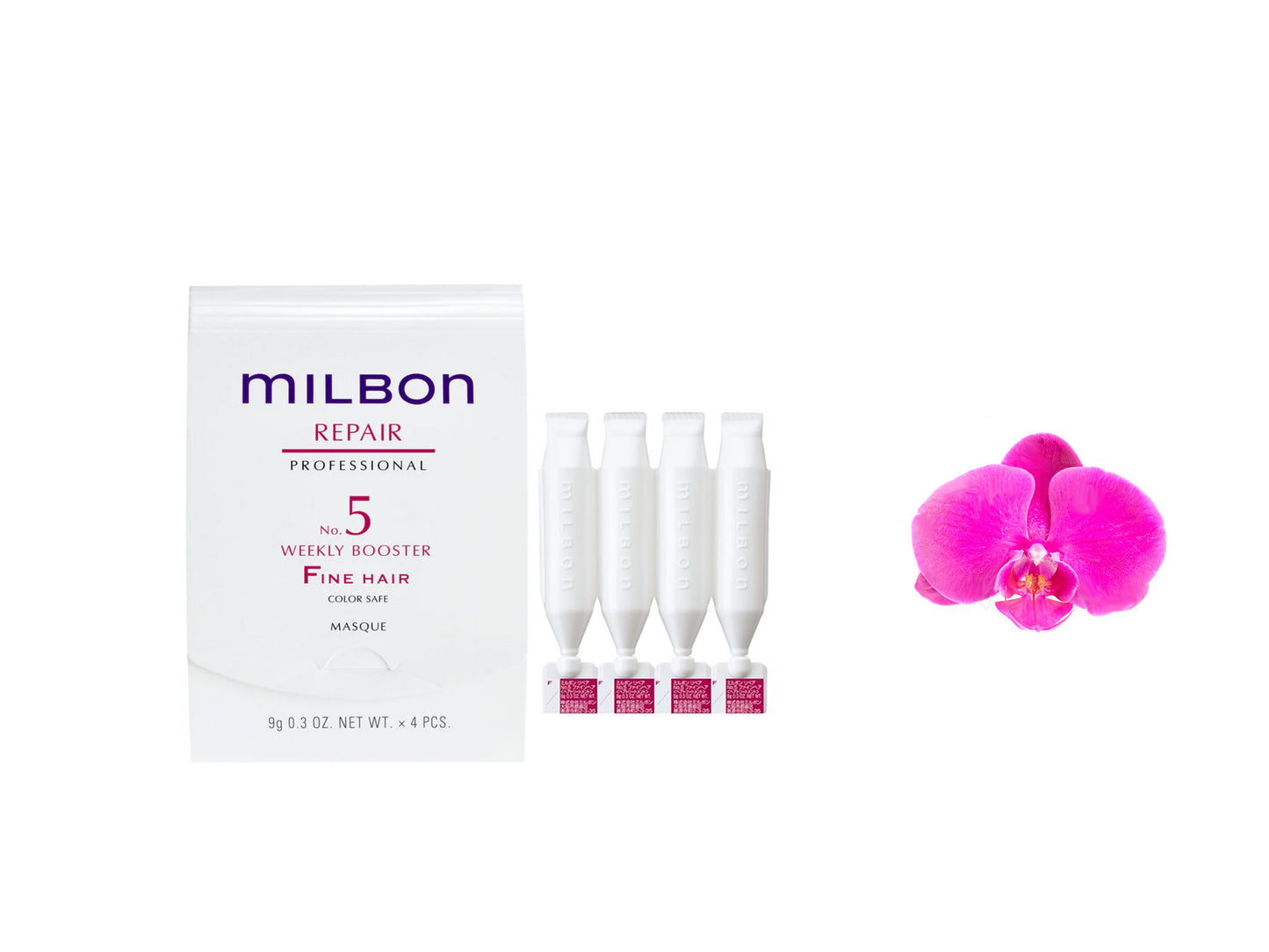 Milbon Repair No. 5 Weekly Booster Fine Hair Masque 4PCS x 9g / 0.3oz