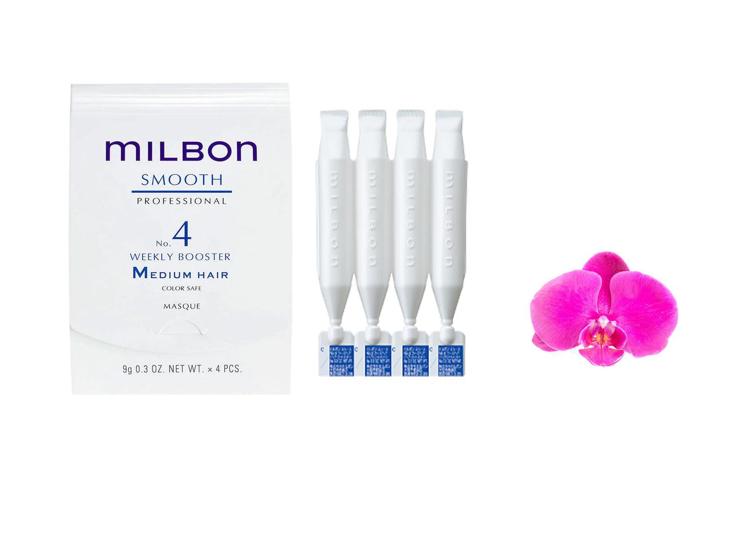 Milbon Smooth No. 4 Weekly Booster Medium Hair Masque 4PCS x 9g / 0.3oz