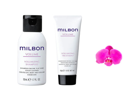 Milbon volume volumizing shampoo 1.7 oz &  volumizing treatment 1.8 oz